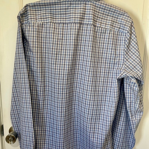 UNTUCKit large Blue/White Casual Button Down Shirt no iron Classic - Picture 6 of 6